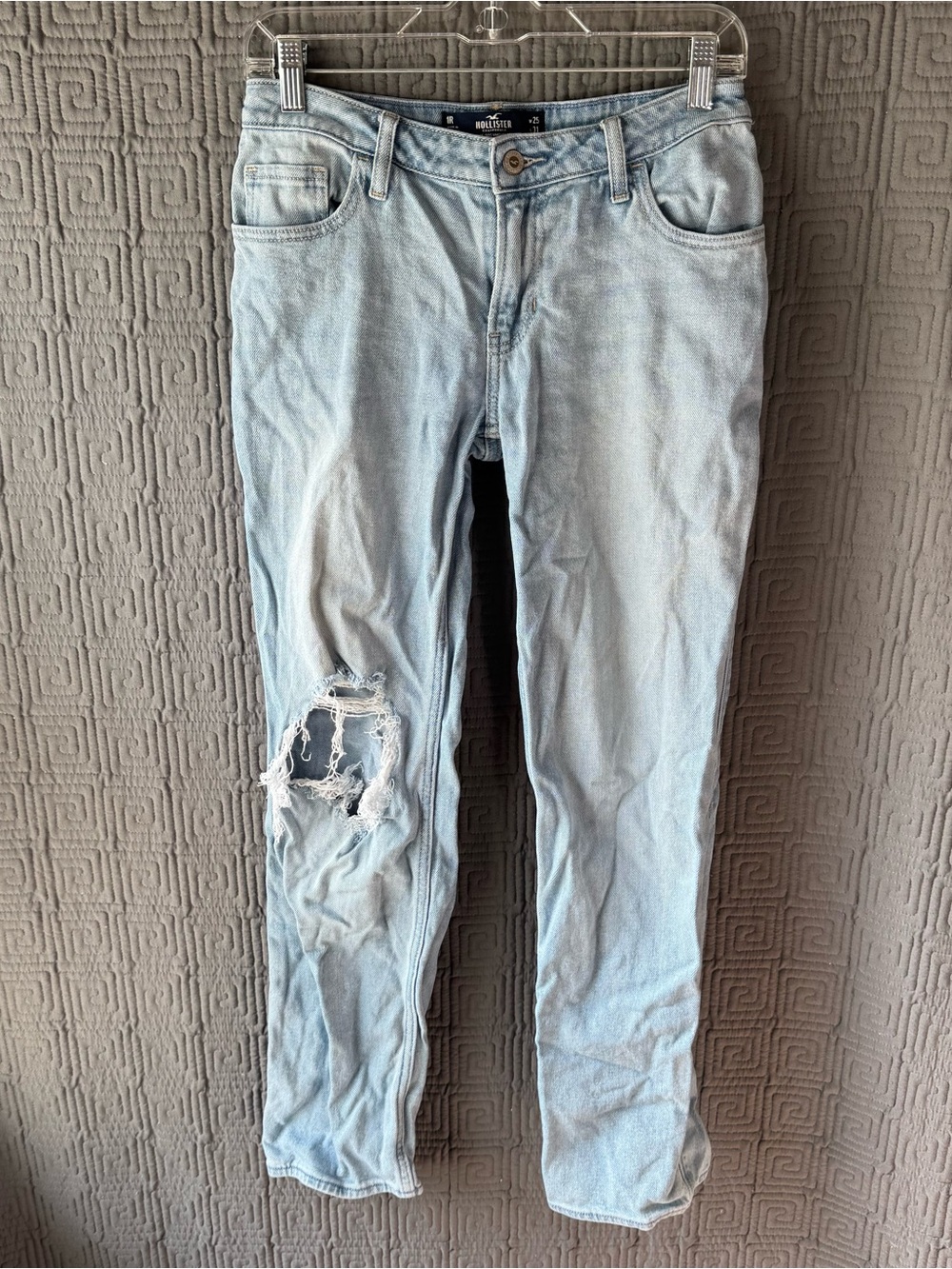 Hollister Low Rise 90s Vintage Straight Distressed Jeans Light Wash 1R 25x31